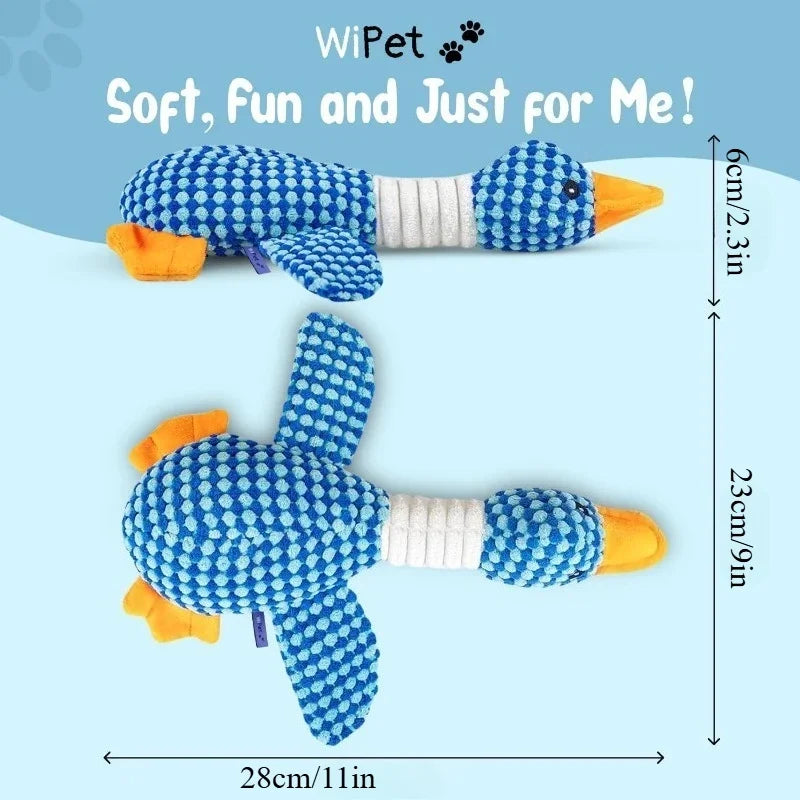 Blue Goose Plush Dog Toy (Tough Double-Color Design) image 6