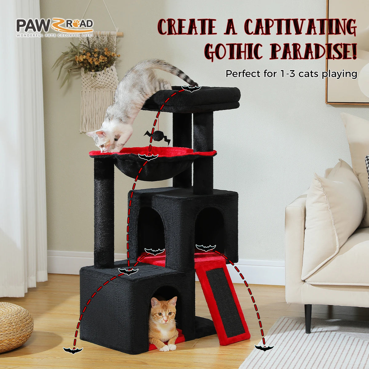 Large Multi-Level Cat Tree Tower for Indoor Cats image 13