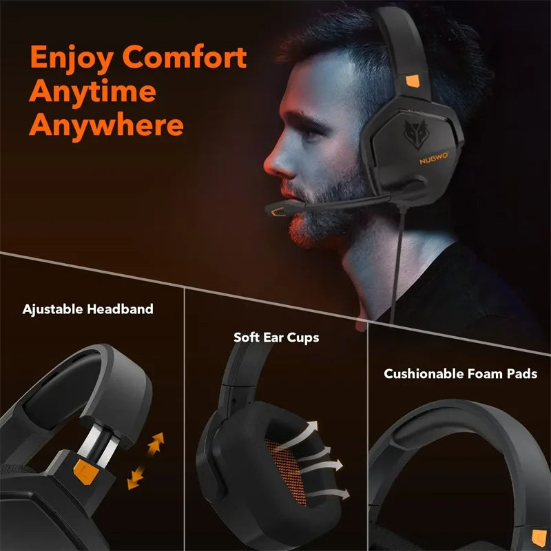 NUBWO N16 Hi-Fi Gaming Headset with Noise-Canceling Mic - Blue