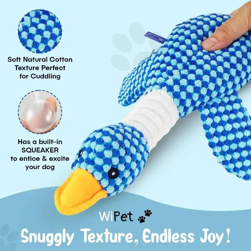 Blue Goose Plush Dog Toy (Tough Double-Color Design) image 7