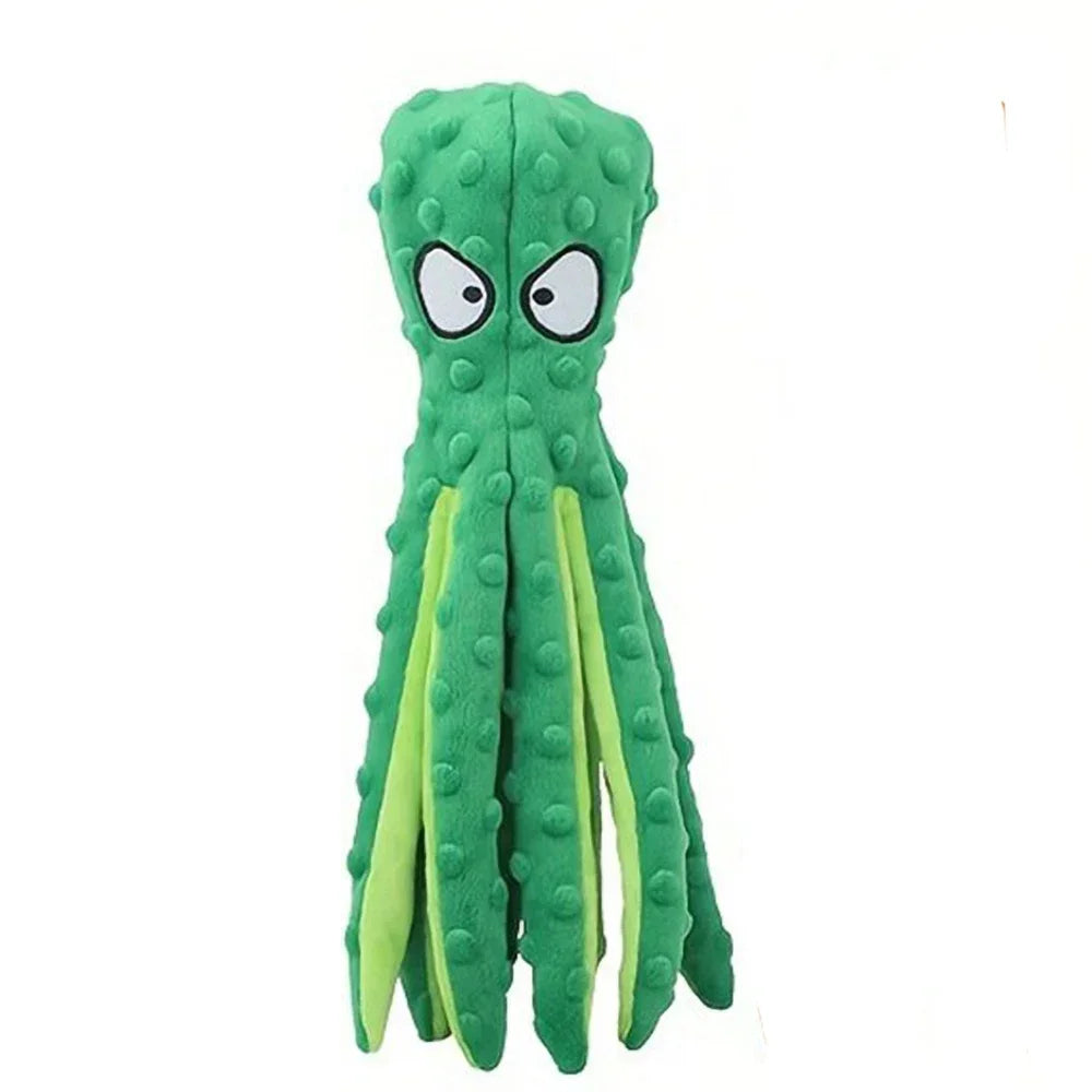 Octopus Squeaky Dog Toy - No Stuffing Crinkle Plush image 8