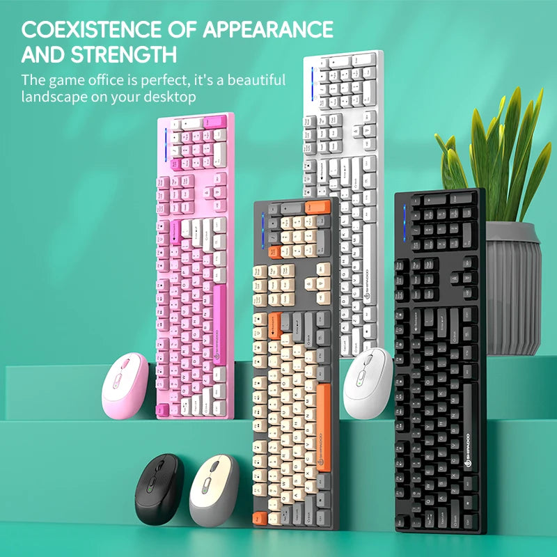 Shipadoo Wireless Gaming Keyboard & Mouse Combo - Grey