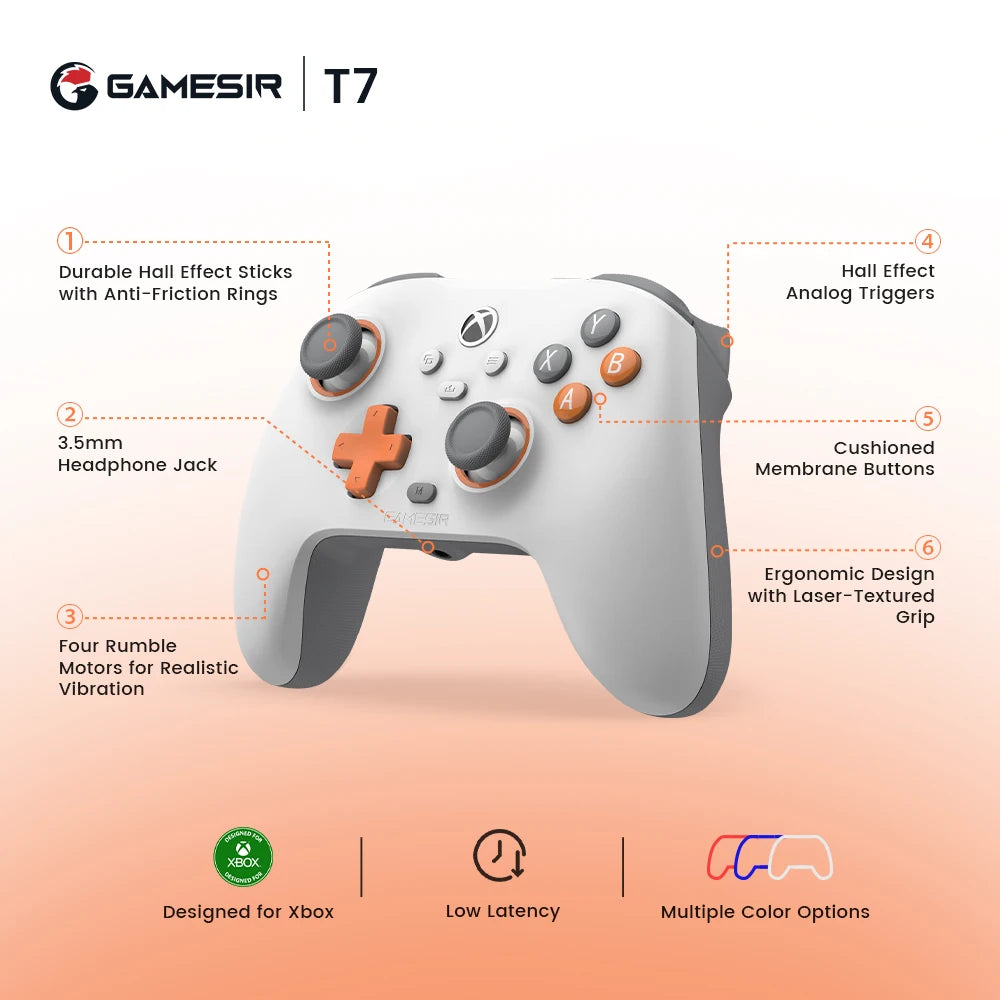 GameSir T7 Wired Xbox Controller - Red