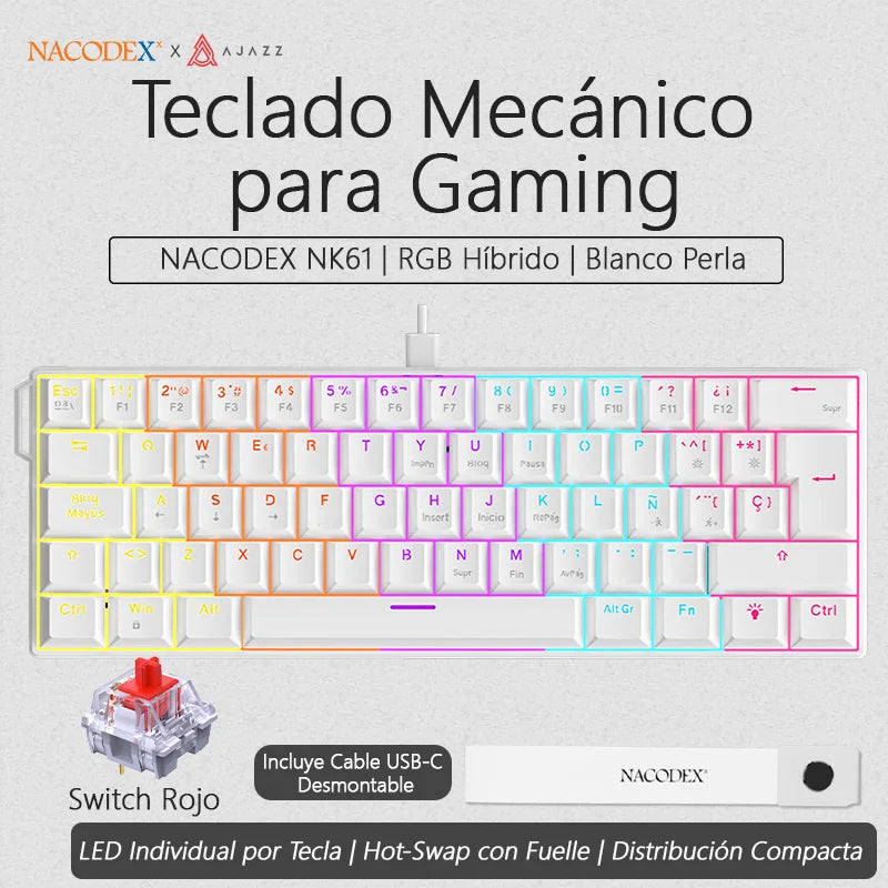 AJAZZ NK61 Wired Mechanical Gaming Keyboard 60% image 7