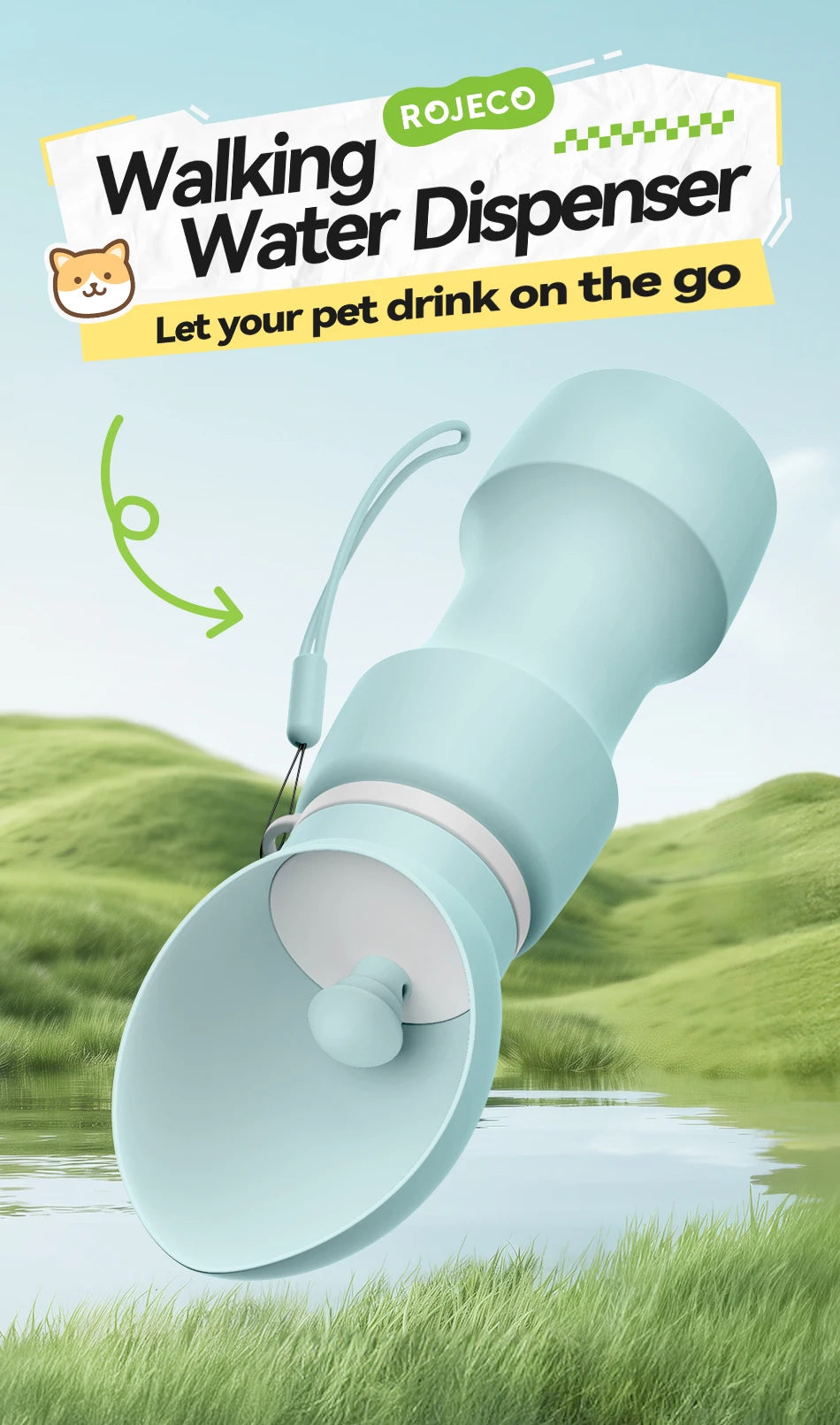 ROJECO Leakproof Pet Water Bottle for Outdoor Walking image 7