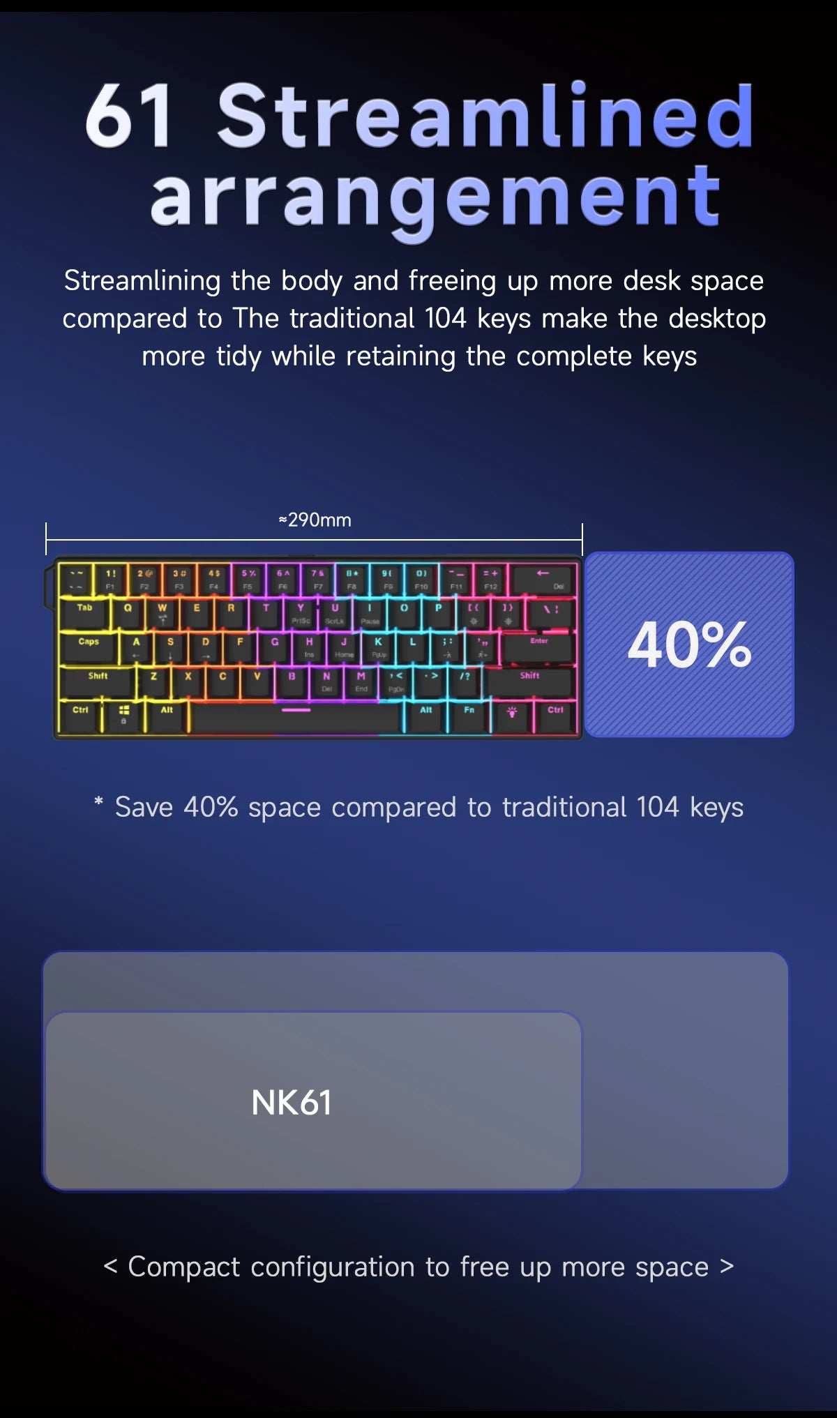 AJAZZ NK61 60% RGB Wired Mechanical Gaming Keyboard image 14