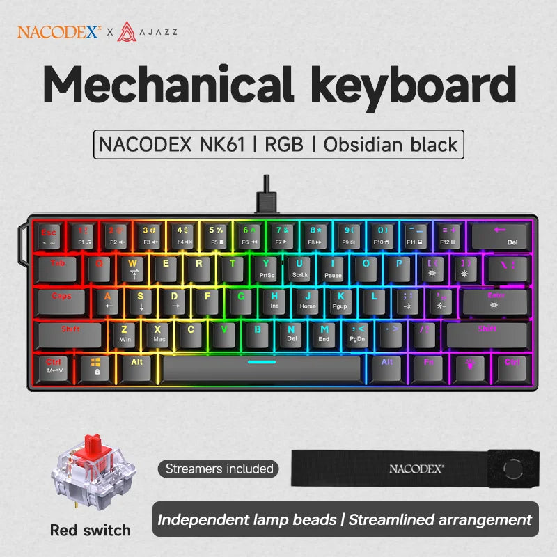 AJAZZ NK61 60% RGB Wired Mechanical Gaming Keyboard image 23