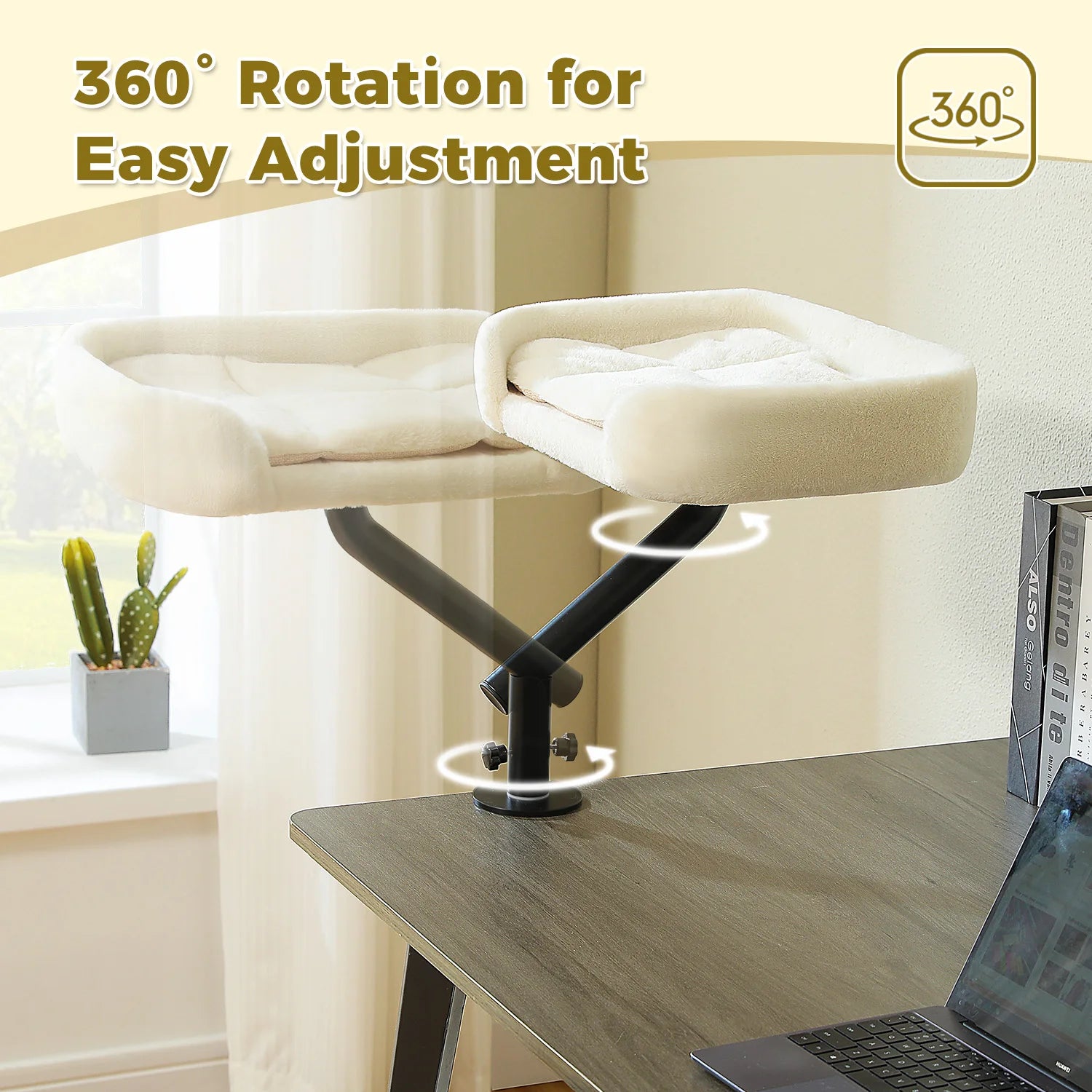 360° Rotatable Cat Desk Bed Stand for Indoor Cats image 8