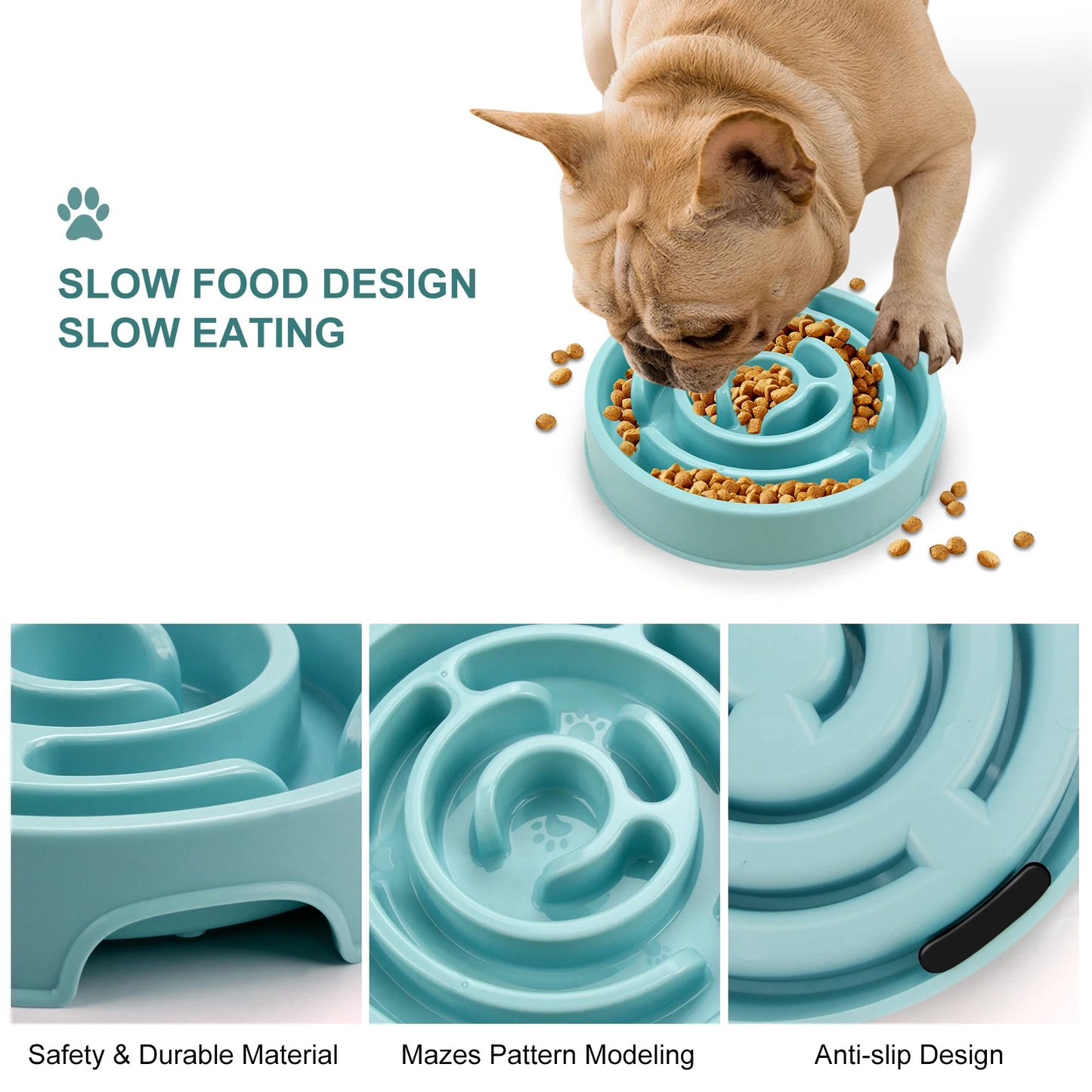 Dog Slow Feeder Bowl – Non-Slip Anti-Gulping Design