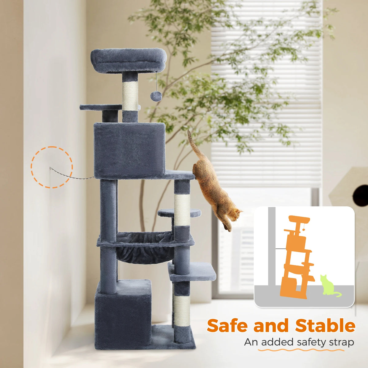 Large Cat Tree Tower for Indoor Cats with Sisal Posts image 41