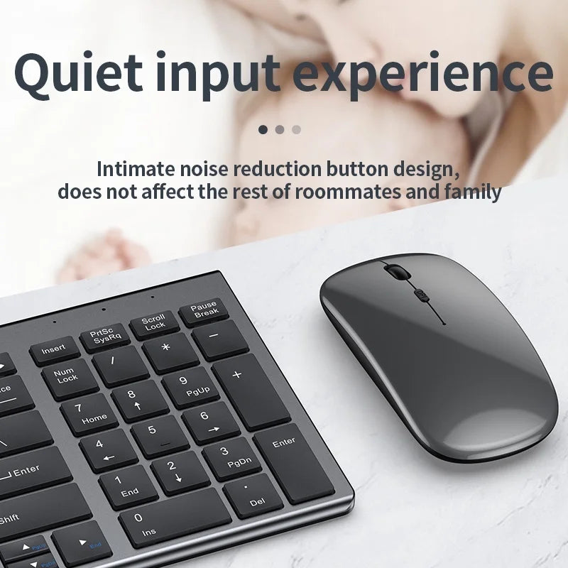 Jomaa Slim Bluetooth Keyboard & Mouse Combo - Silver