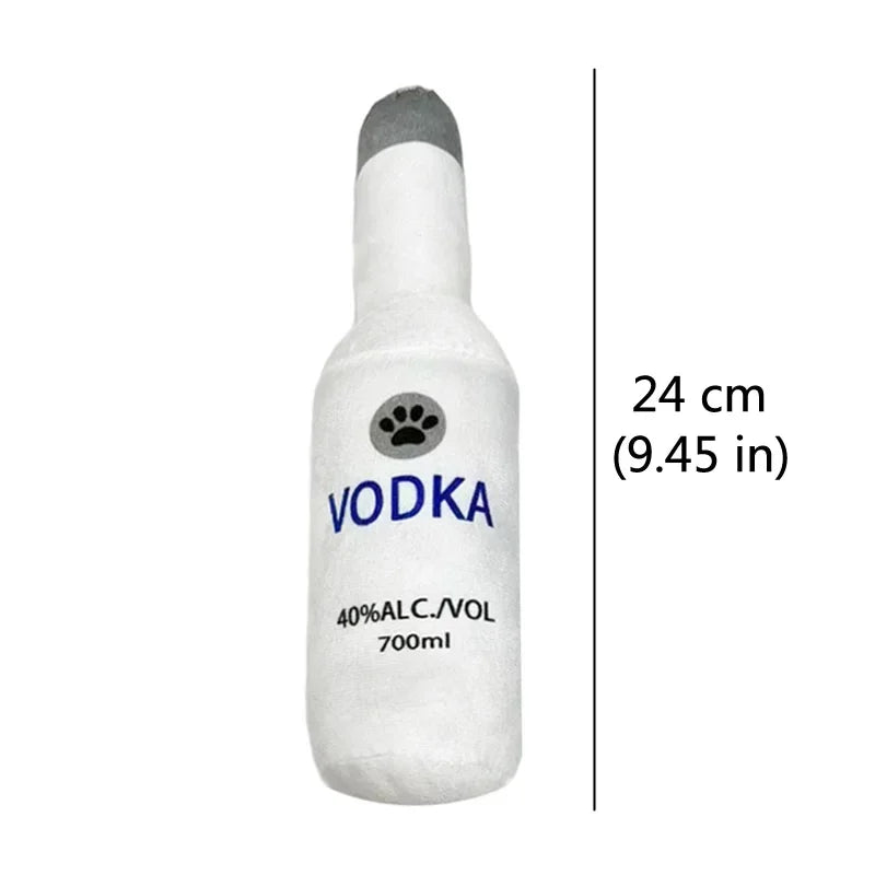 Plush Beer Bottle Dog Toy with Squeaker image 11