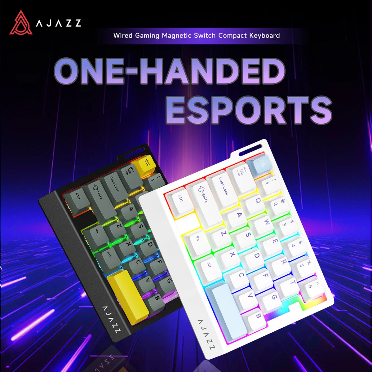AJAZZ AK029 One-Handed Magnetic Gaming Keyboard - Black