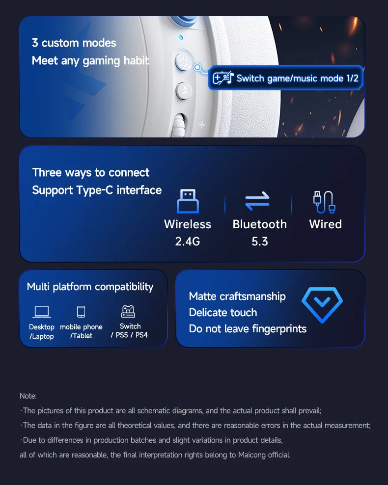 MCHOSE V9 Pro Tri-Mode Gaming Headset with Microphone image 26