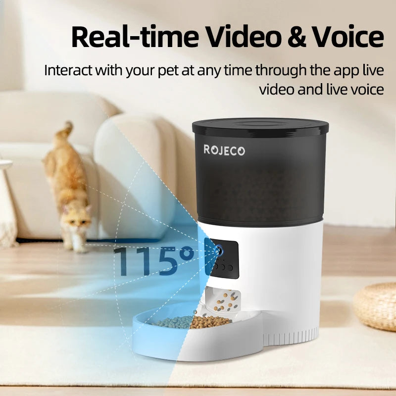 ROJECO Automatic Cat Feeder with Camera image 2