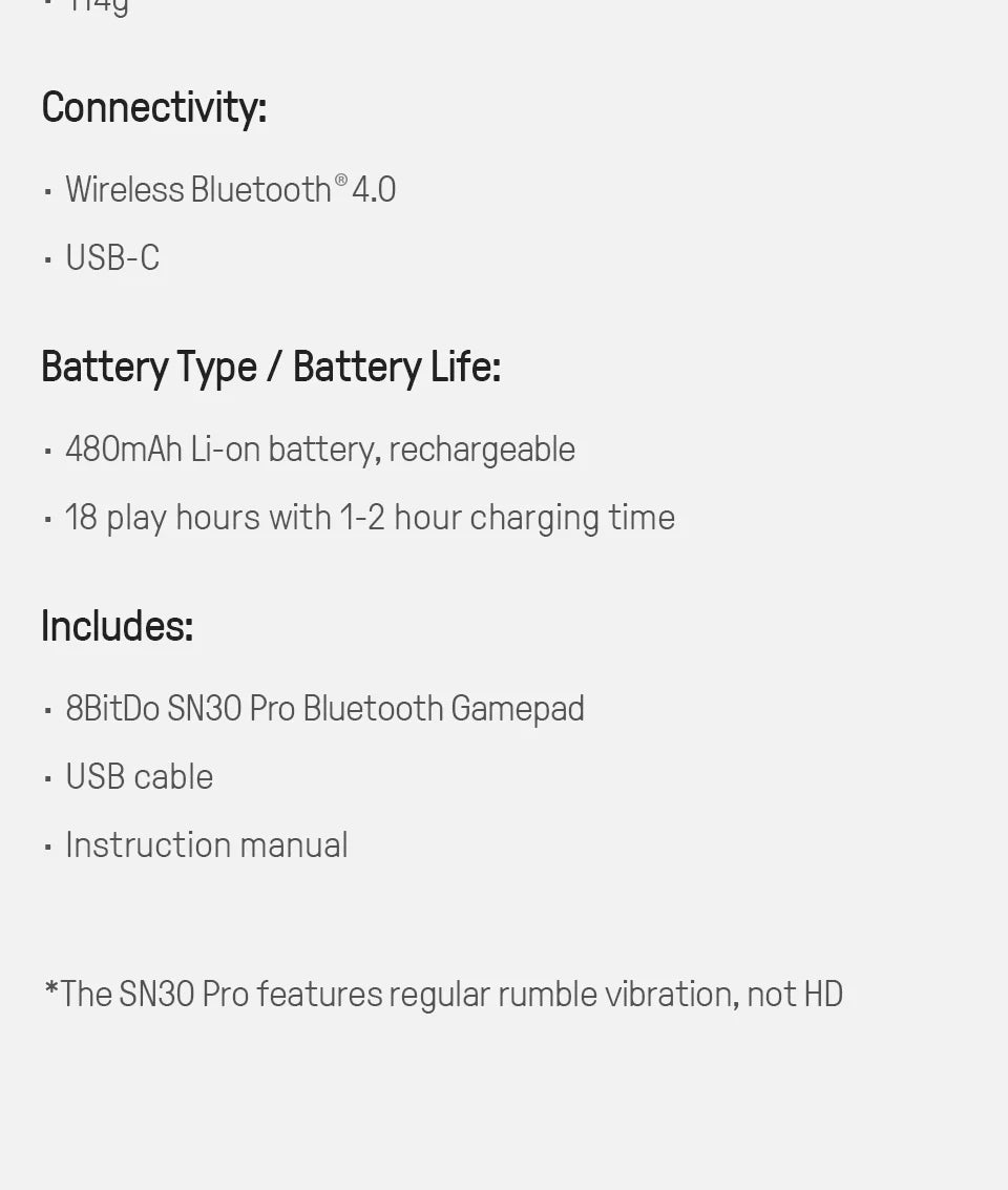 8BitDo SN30 Pro Bluetooth Hall Effect Gamepad image 18