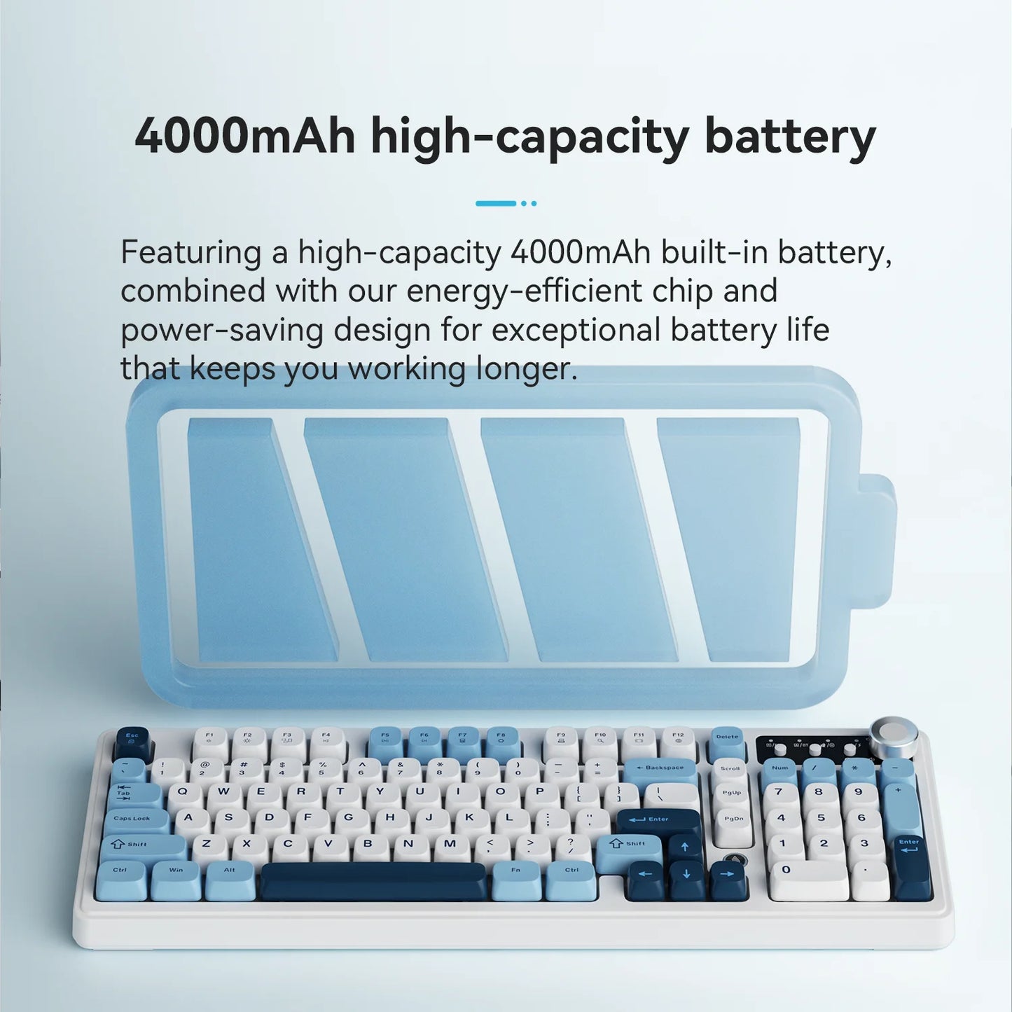 AJAZZ AF98 Wireless Mechanical-Feel Keyboard - Red Grey