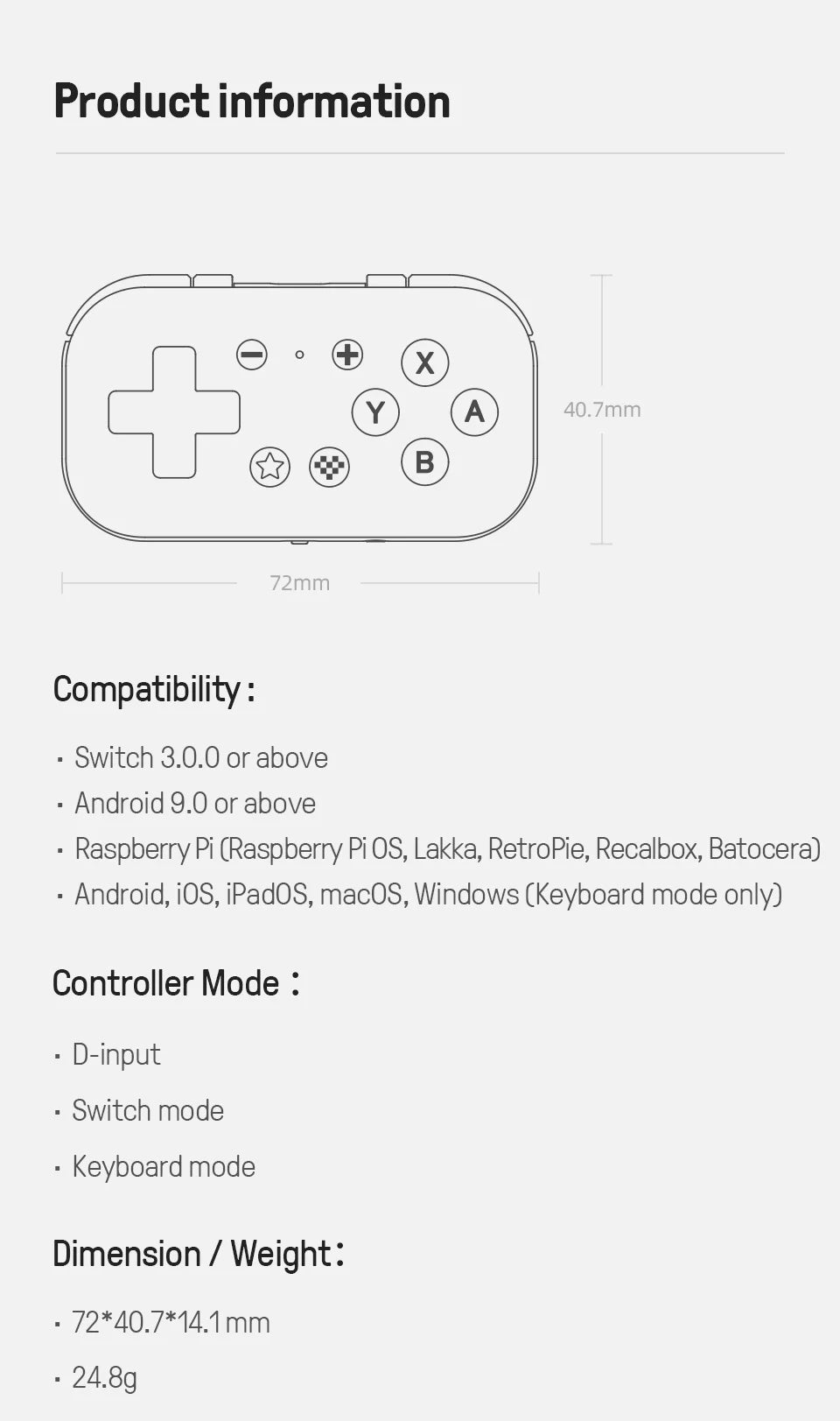 8BitDo Micro Bluetooth Mini Gamepad image 13