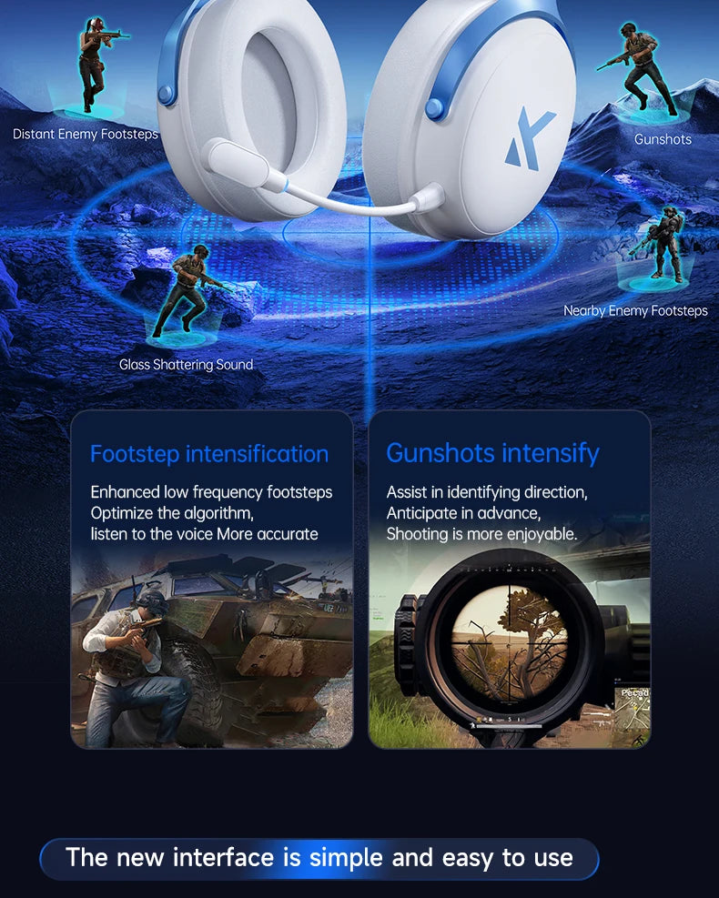 MCHOSE V9 Pro Tri-Mode Gaming Headset with Microphone image 12