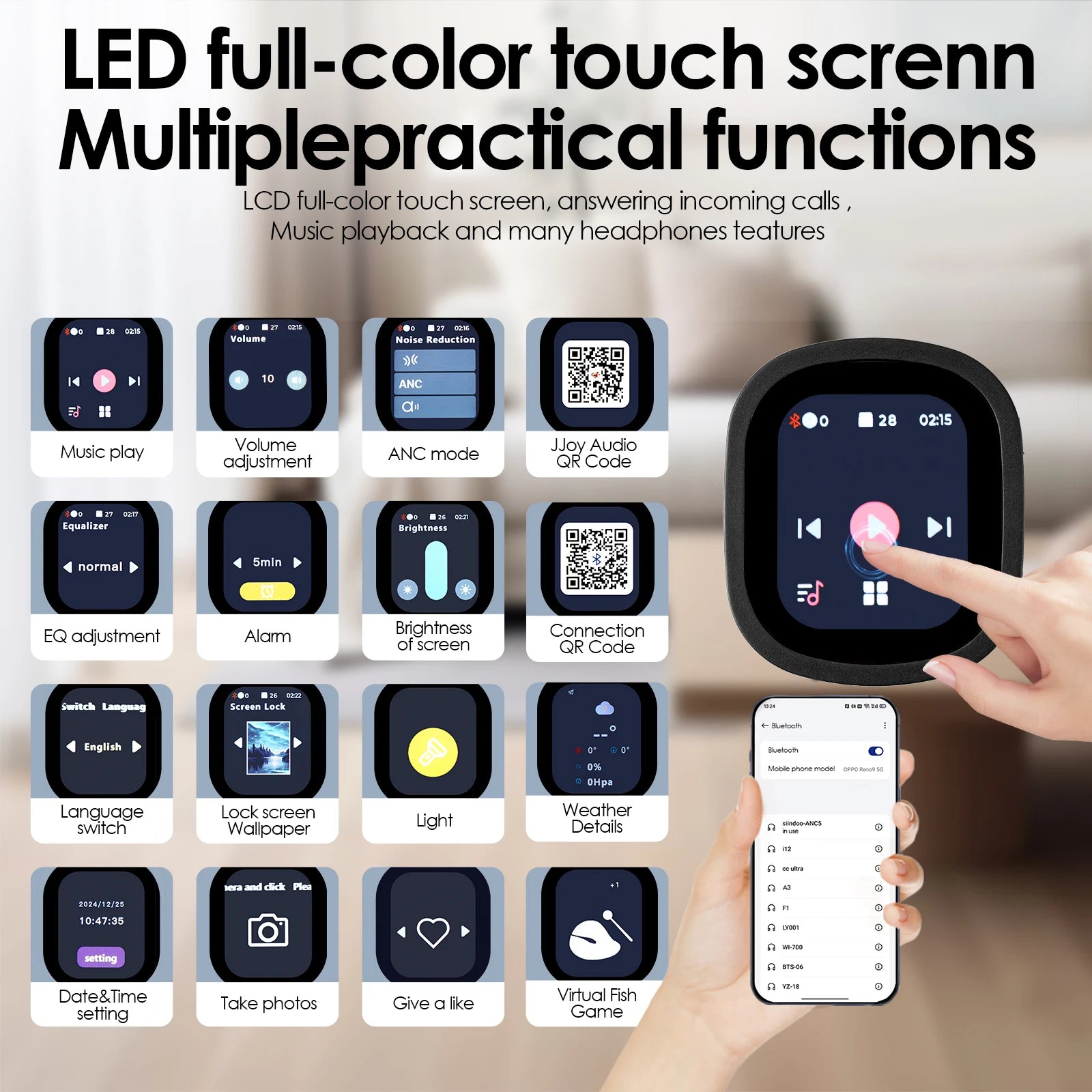 Siindoo JH-ANC930Plus Hybrid Active Noise Cancelling Headphones image 10