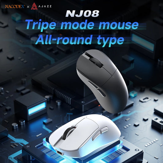 AJAZZ NJ08 Tri-Mode Gaming & Office Mouse - White