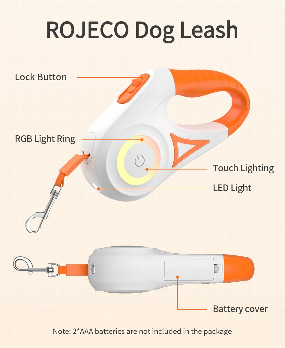 ROJECO LED Retractable Dog Leash image 17
