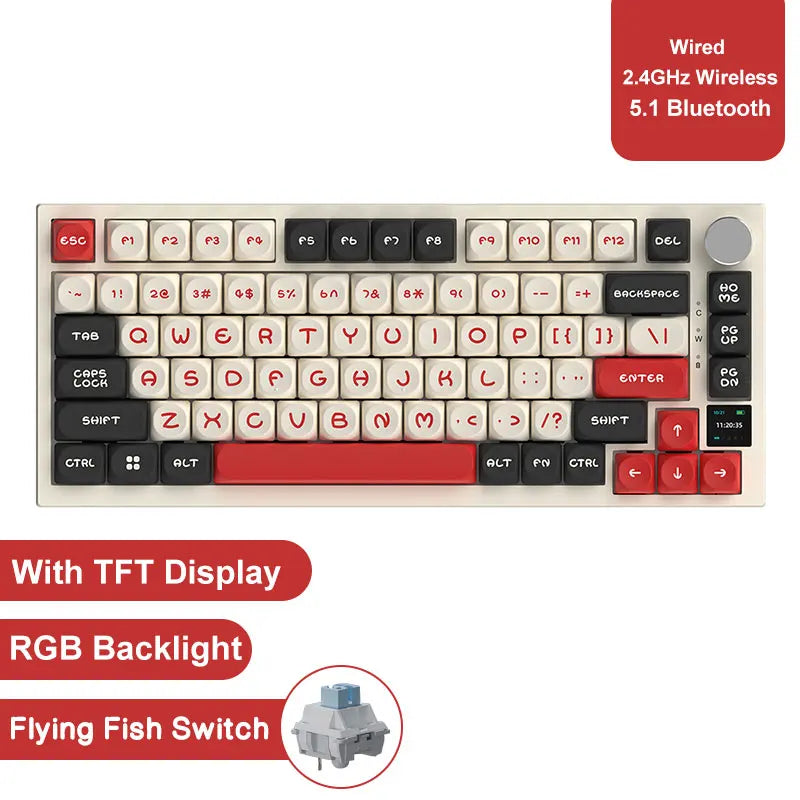 AJAZZ AK820 Mechanical Gaming Keyboard 75% - Red Grey White