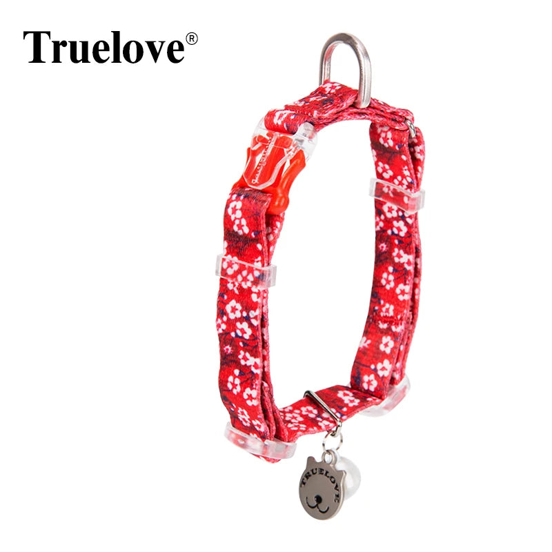 Truelove TLC5312 Floral Pet Collar with Bell - Blue