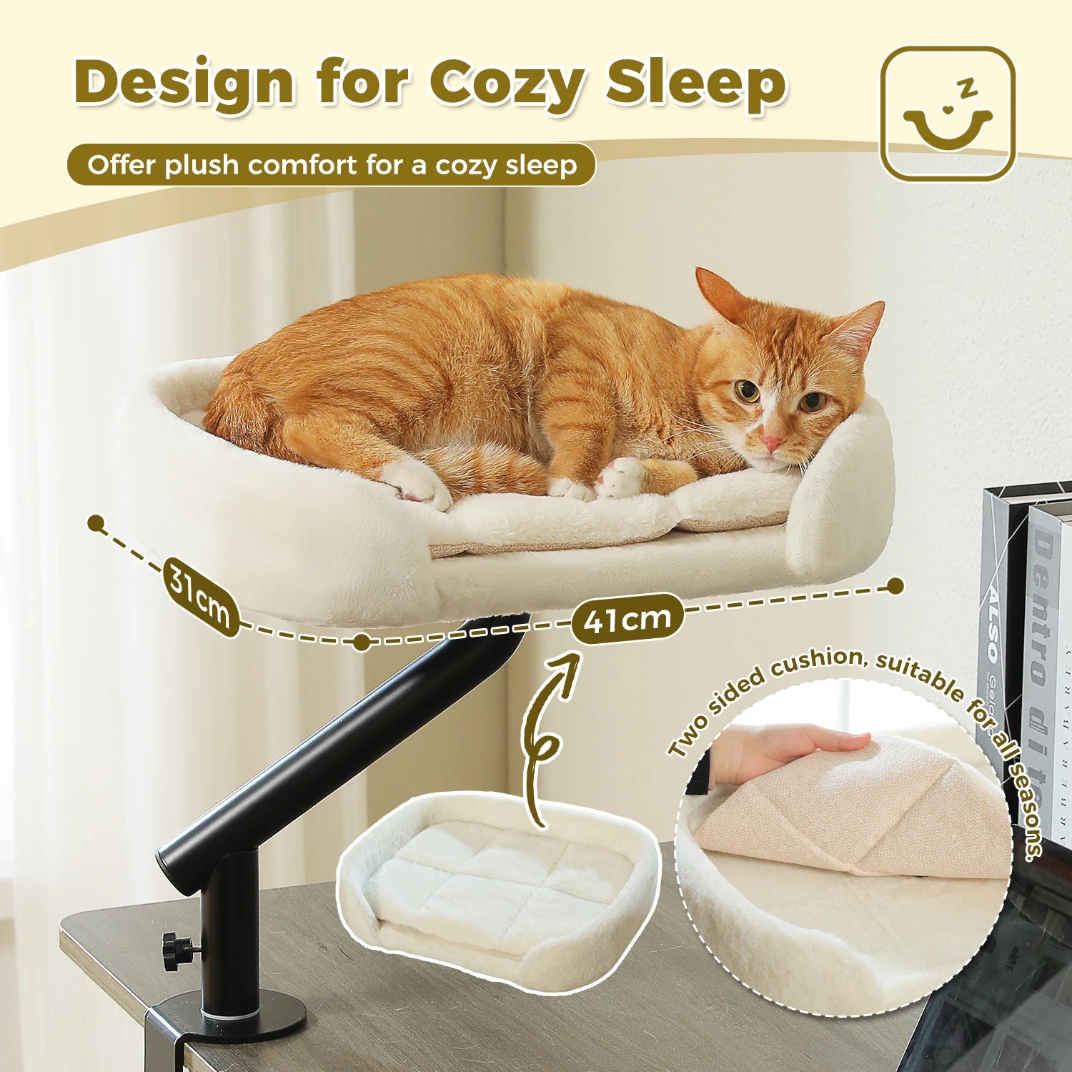 360° Rotatable Cat Desk Bed Stand for Indoor Cats image 2