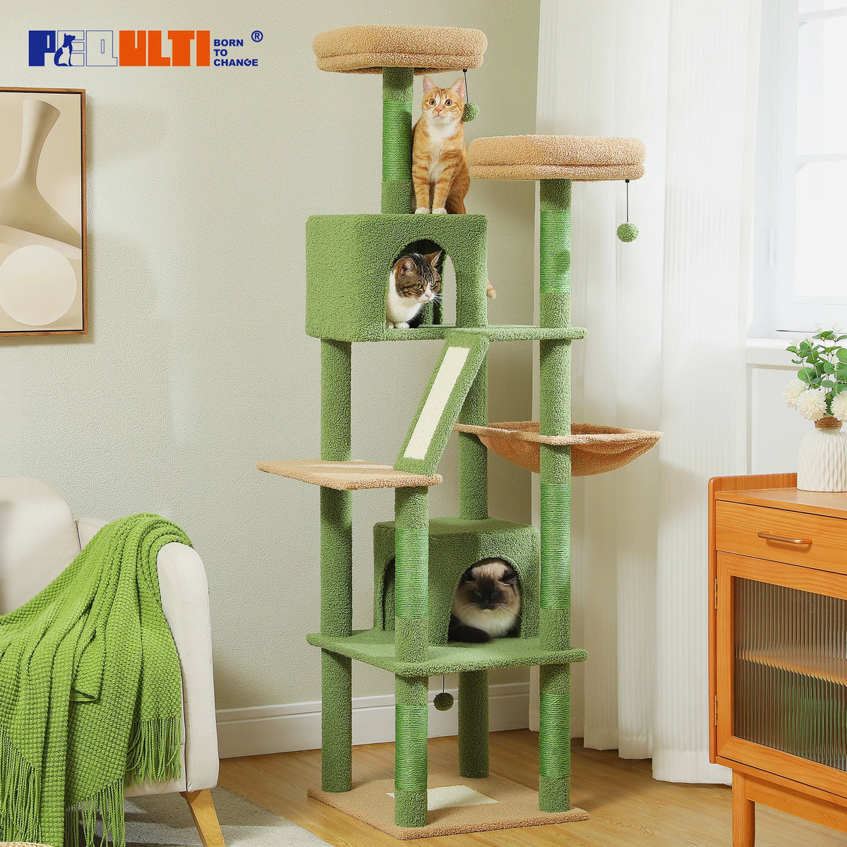 Large Multi-Level Plush Cat Tree Tower for Indoor Cats image 13