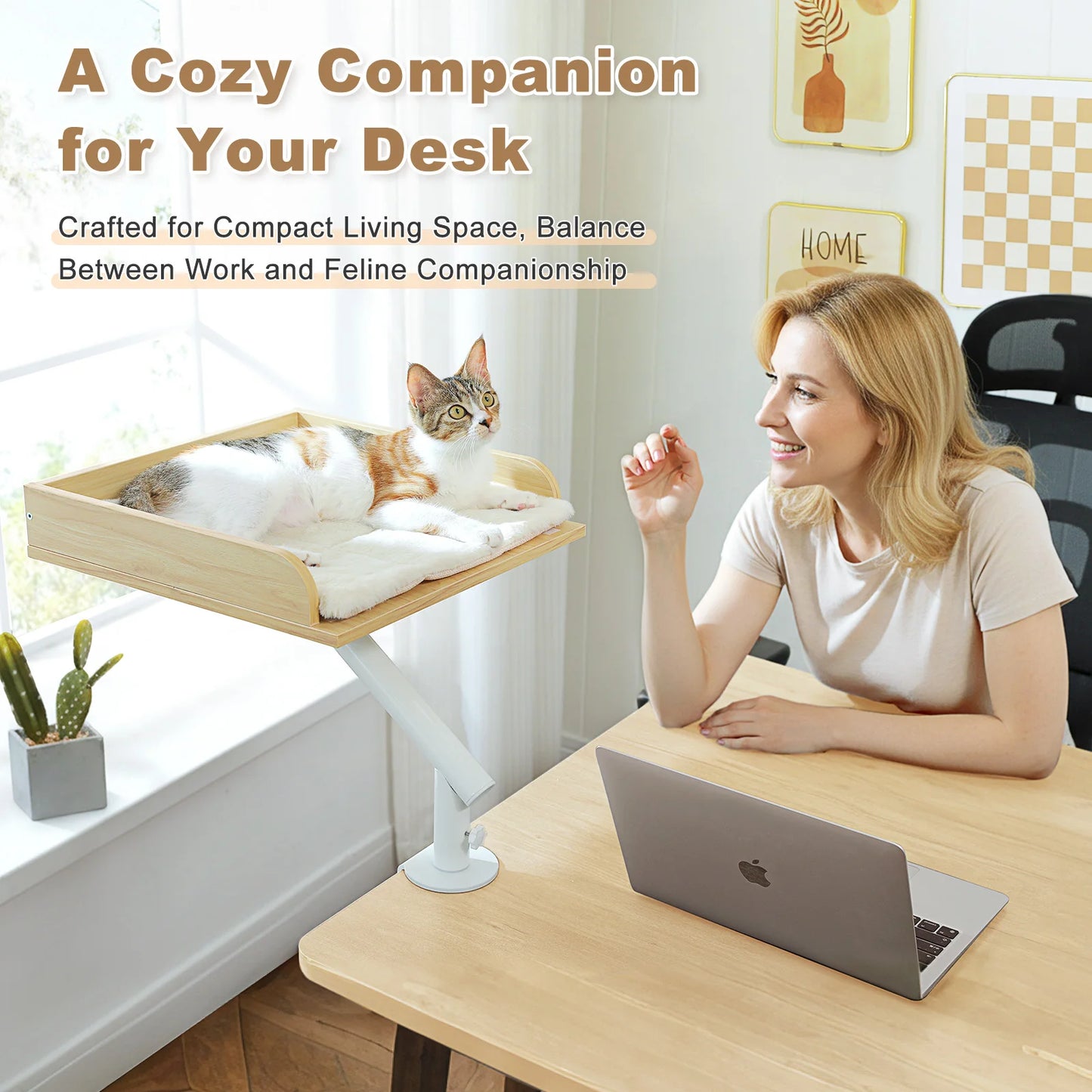 360° Rotatable Cat Desk Bed Stand for Indoor Cats image 6