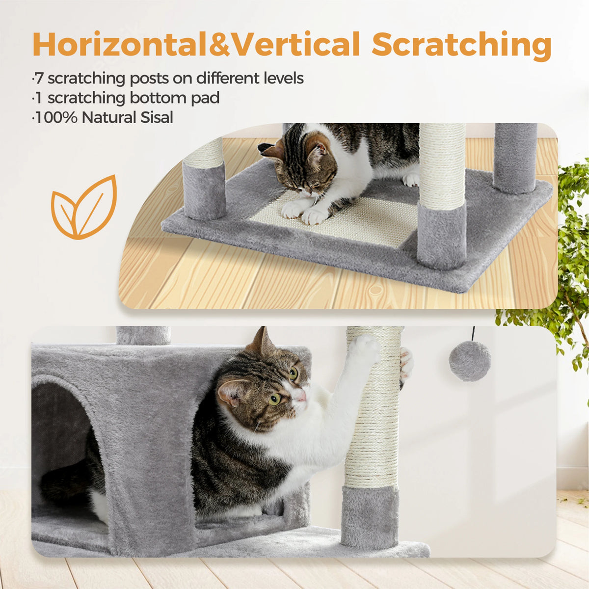 Large Multi-Level Plush Cat Tree Tower for Indoor Cats image 34