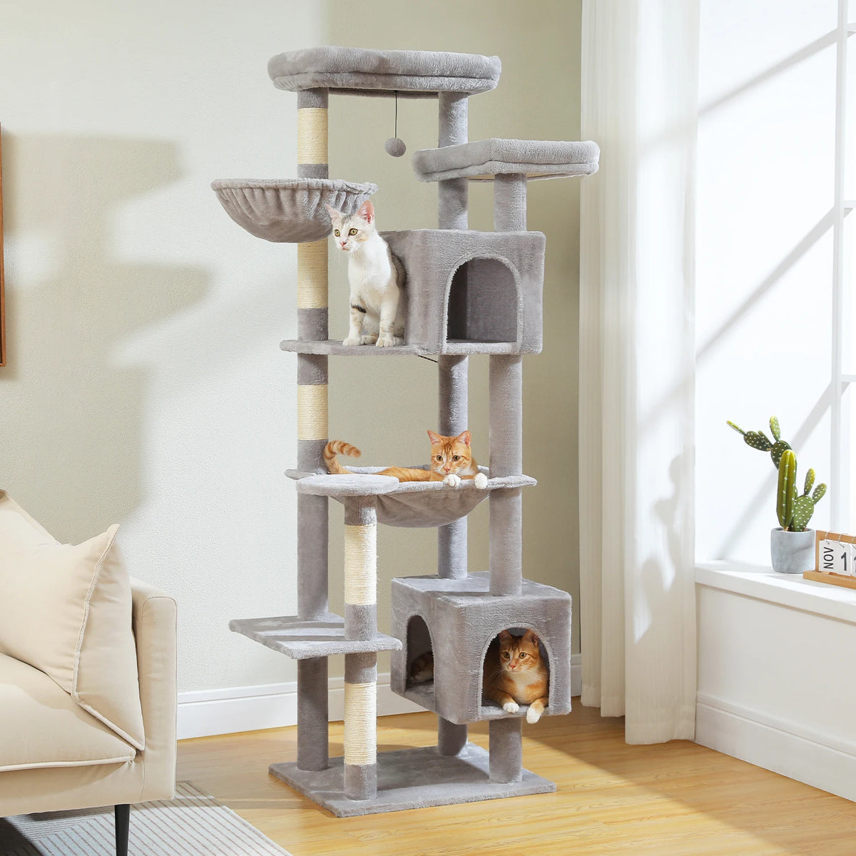 Large Multi-Level Plush Cat Tree Tower for Indoor Cats image 5