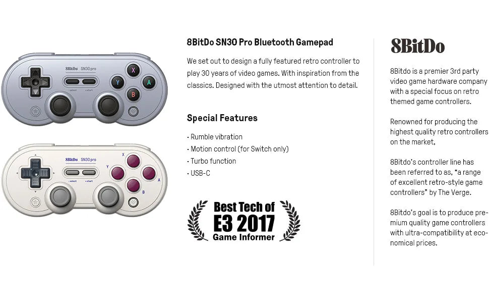 8BitDo SN30 Pro Bluetooth Hall Effect Gamepad image 8