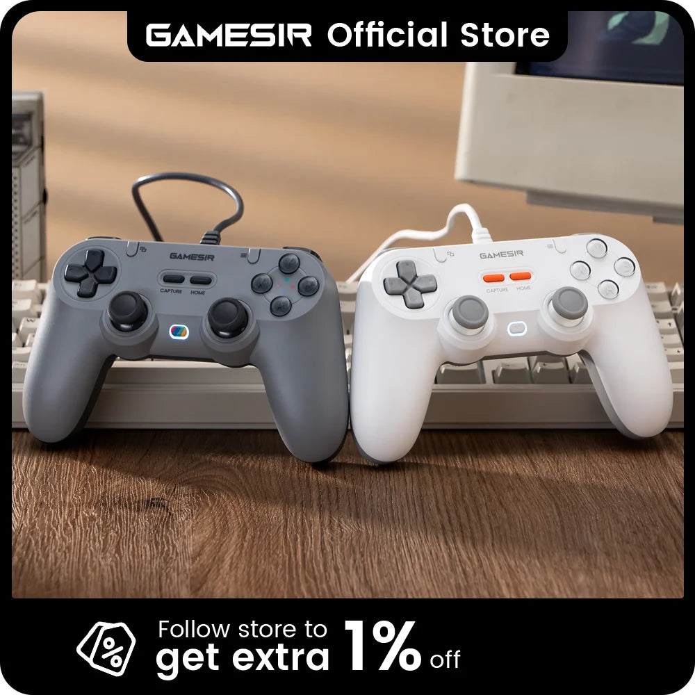 GameSir Tegenaria Lite Retro Wired Controller with Hall Effect - White