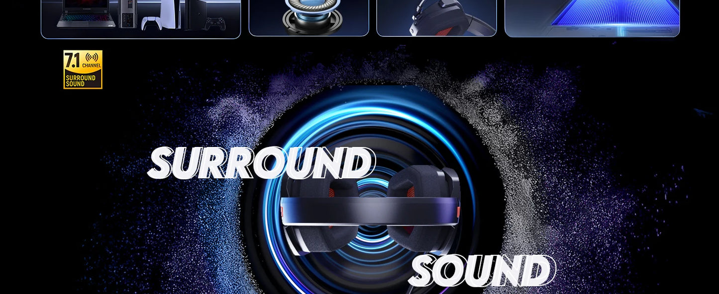 NUBWO G06 Dual Wireless Gaming Headset with Microphone (2.4GHz) - White Blue