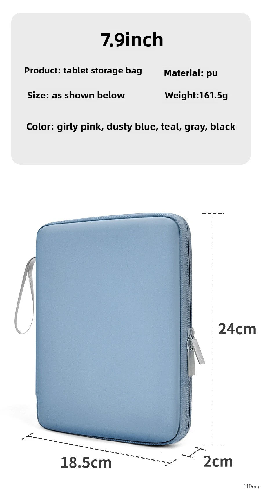 Tablet Sleeve Case 7.9 to 12.9 Inch Pouch - Grey