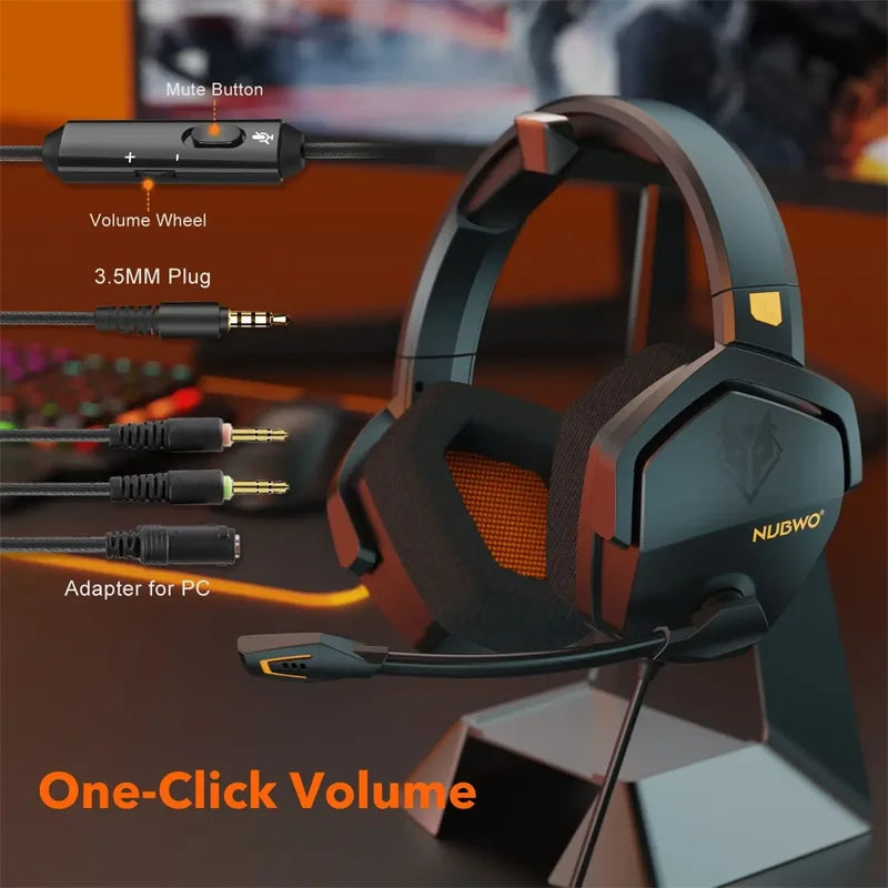 NUBWO N16 Hi-Fi Gaming Headset with Noise-Canceling Mic - Green