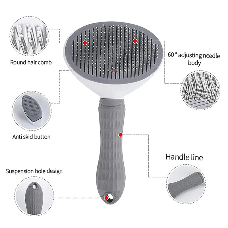 Pet Deshedding Comb for Dogs and Cats - Grey