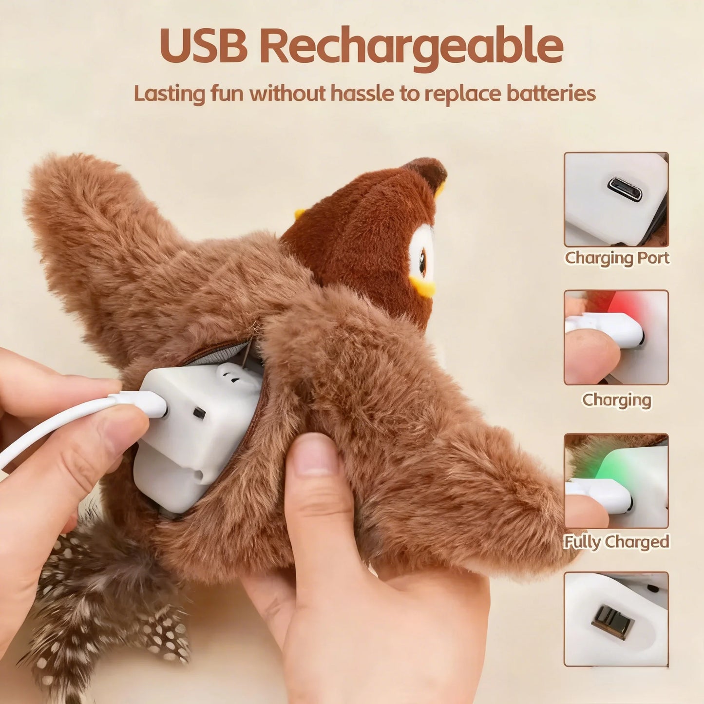 New Simulated Bird Cat Toy Interactive Toys Dog Rechargeable