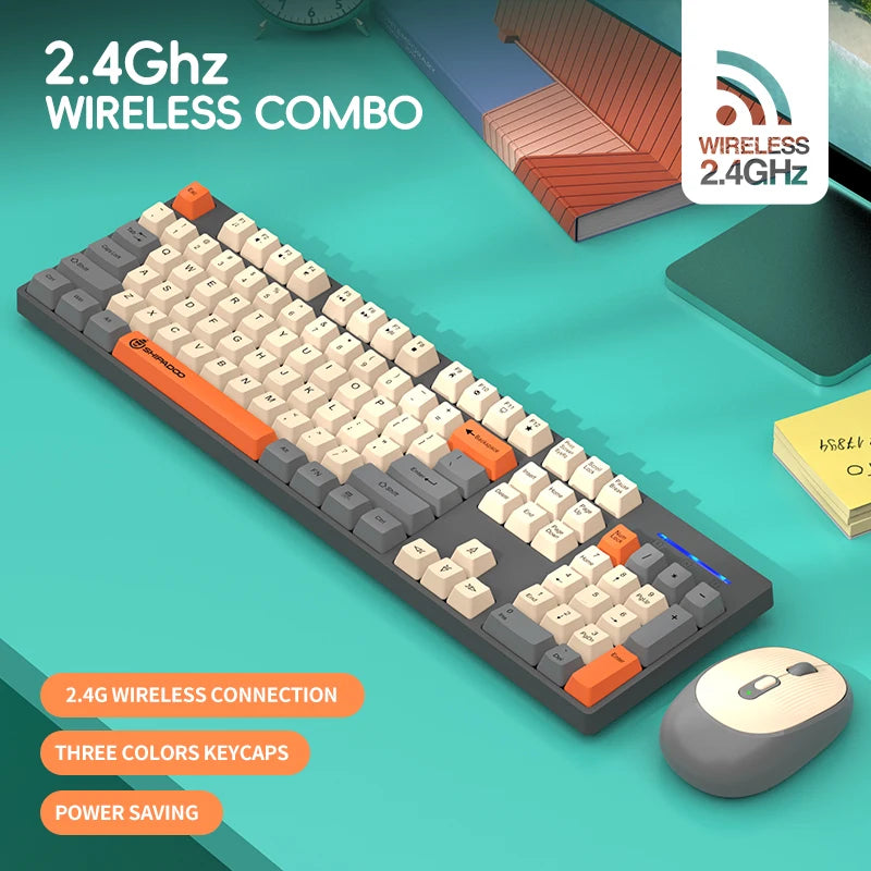Shipadoo Wireless Gaming Keyboard & Mouse Combo - Pink