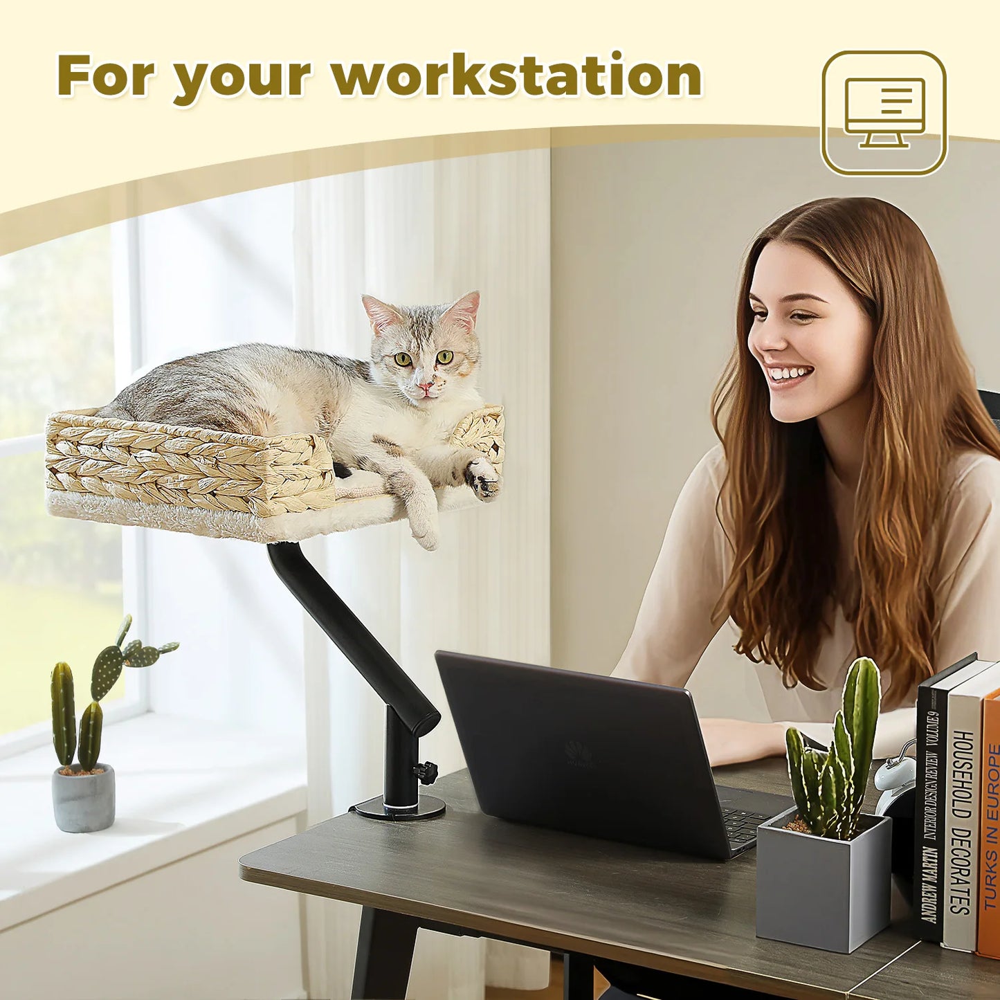 360° Rotatable Cat Desk Bed Stand for Indoor Cats image 15