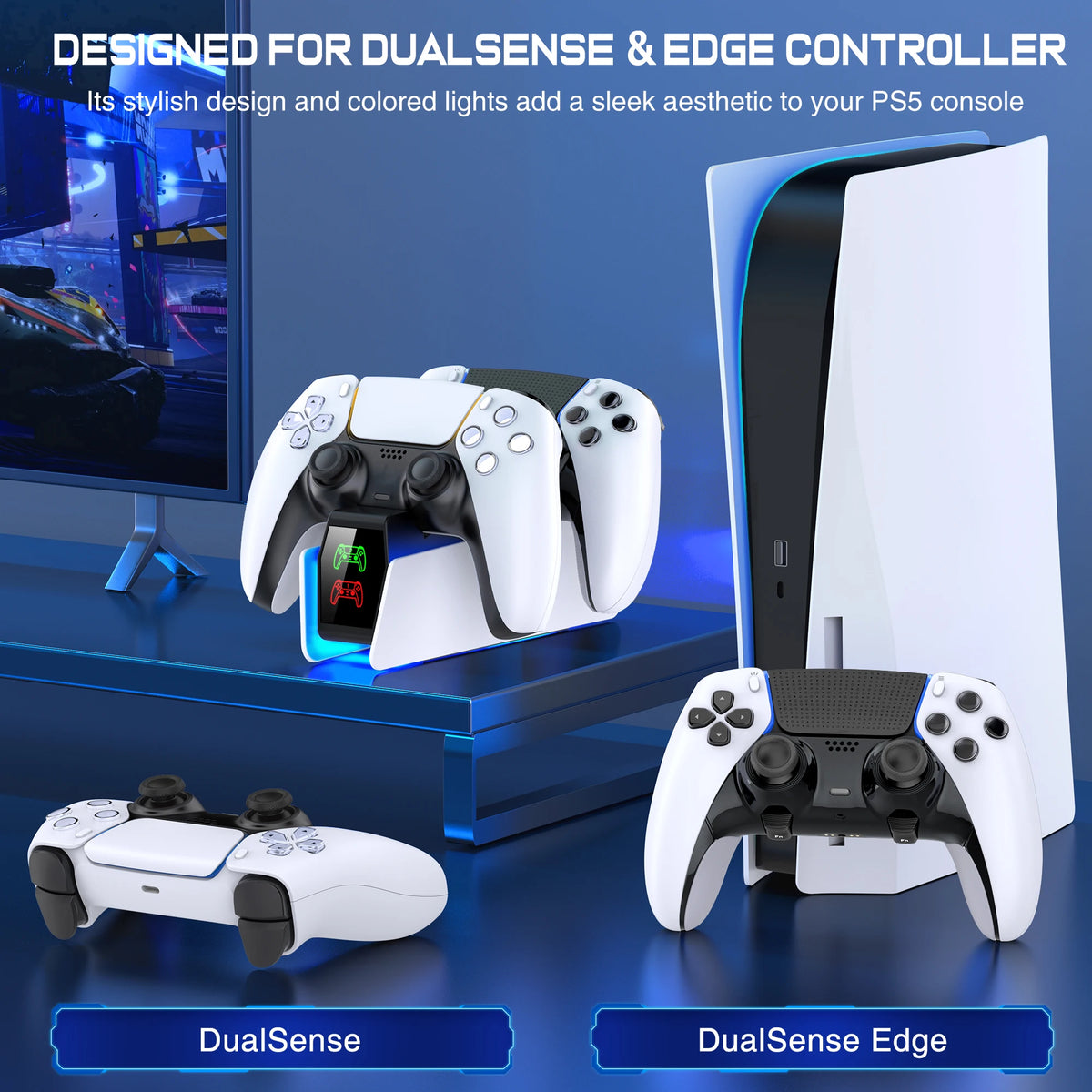 PS5 Dual Controller Charging Station with LED image 5