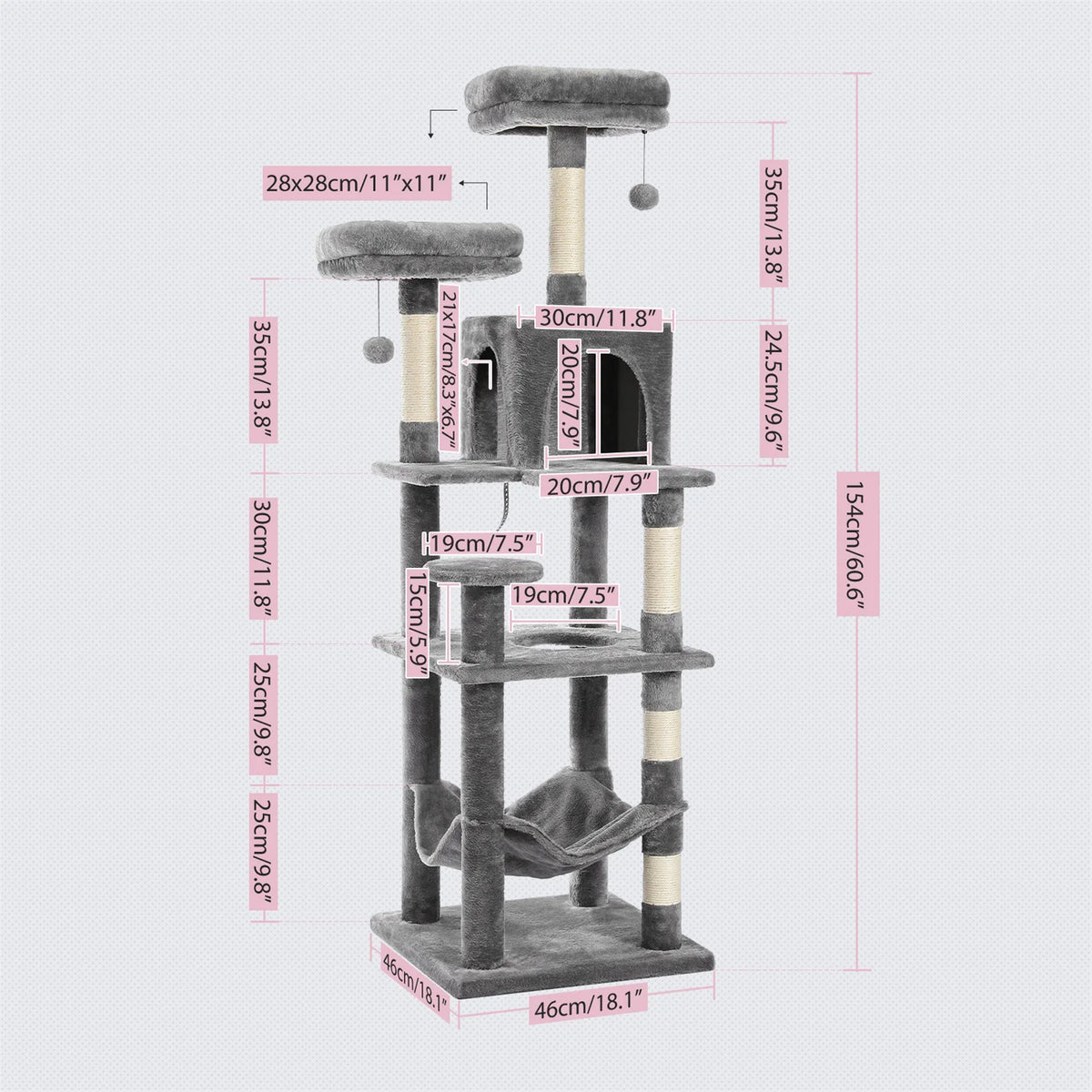 Large Multi-Level Plush Cat Tree Tower for Indoor Cats image 45