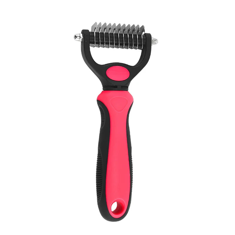 Professional Pet Deshedding Brush for Dogs & Cats - Pink
