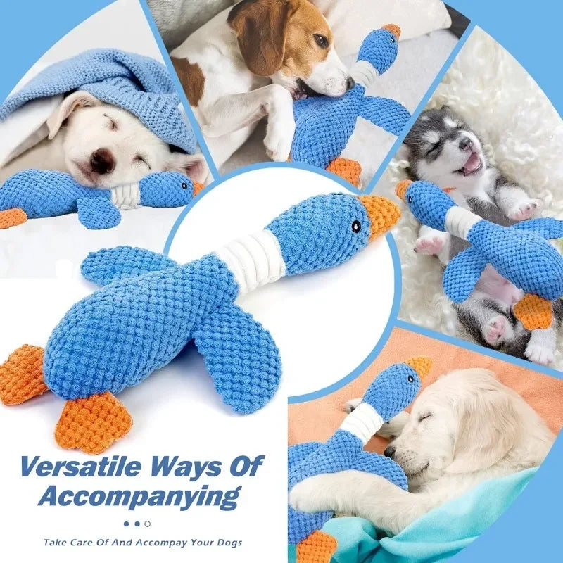 Blue Goose Plush Dog Toy (Tough Double-Color Design) image 10