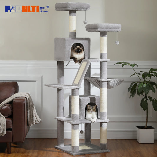Large Multi-Level Plush Cat Tree Tower for Indoor Cats