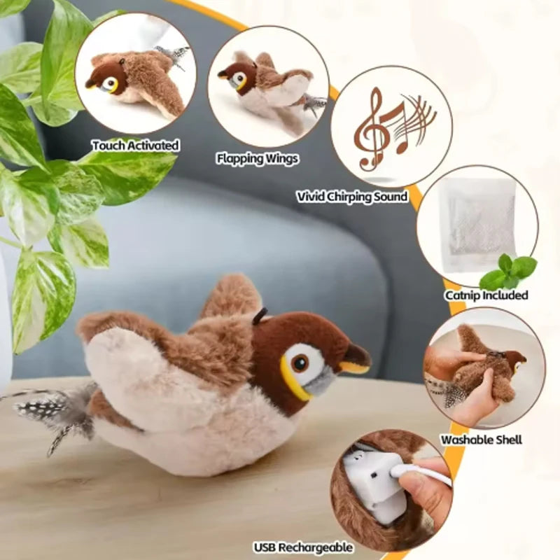 New Simulated Bird Cat Toy Interactive Toys Dog Rechargeable