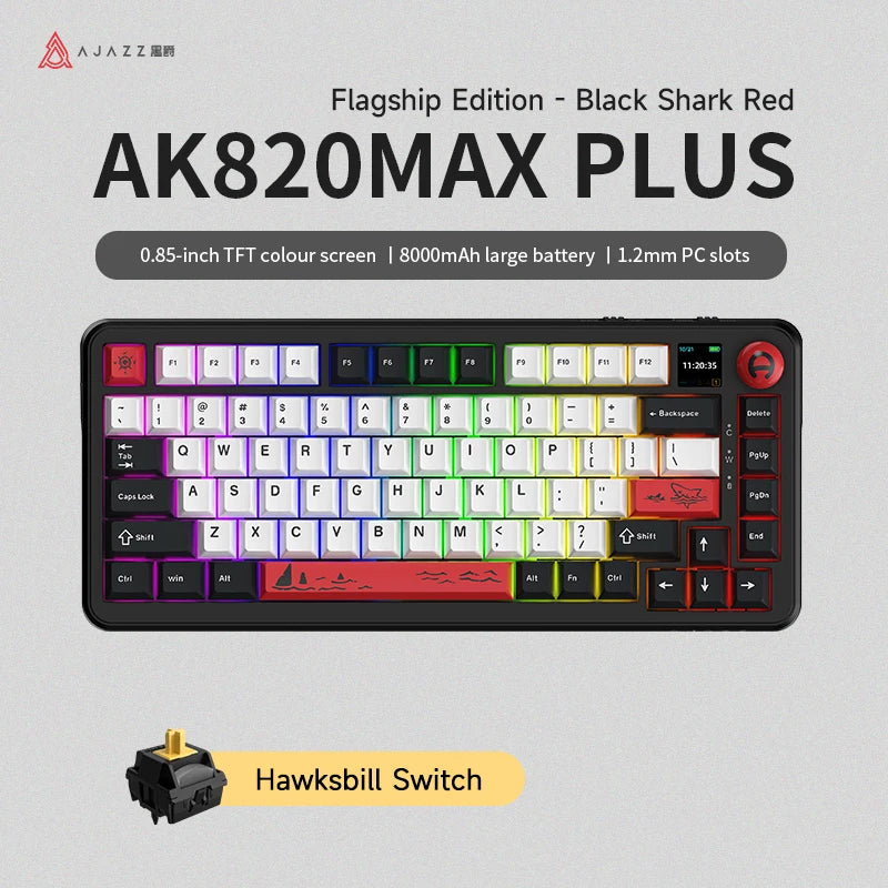AJAZZ AK820 Max Tri-Mode Mechanical Gaming Keyboard - Orange