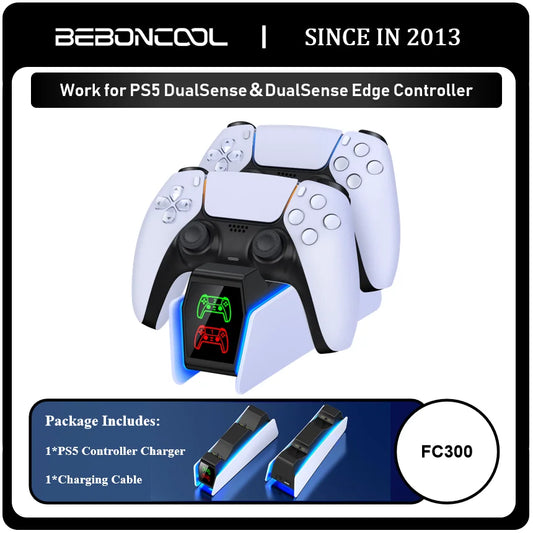 PS5 Dual Controller Charging Station with LED